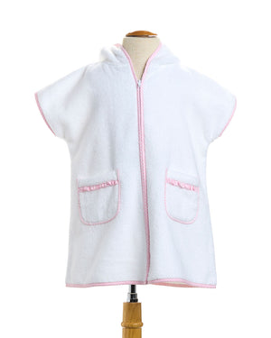 Pink Gingham Sleeveless Cover Up w/ Hood