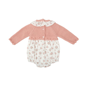 Mauve Floral Sweater Bubble w/ Hat