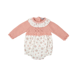 Mauve Floral Sweater Bubble w/ Hat