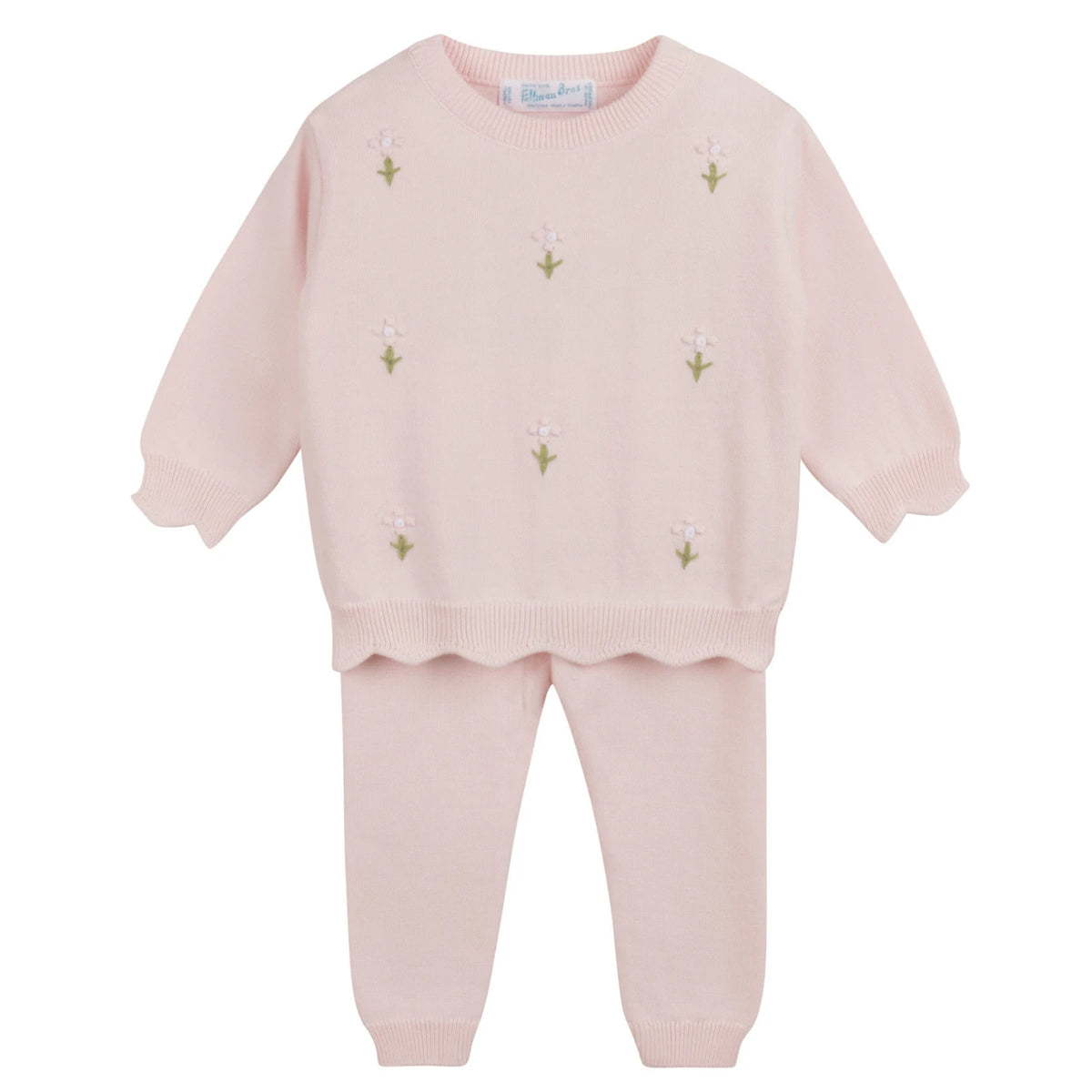 Pink Girls Soft Blooms Knit Set