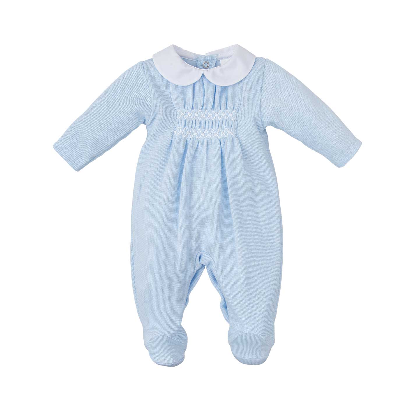 Blue Smocked Front Footie (Infant)