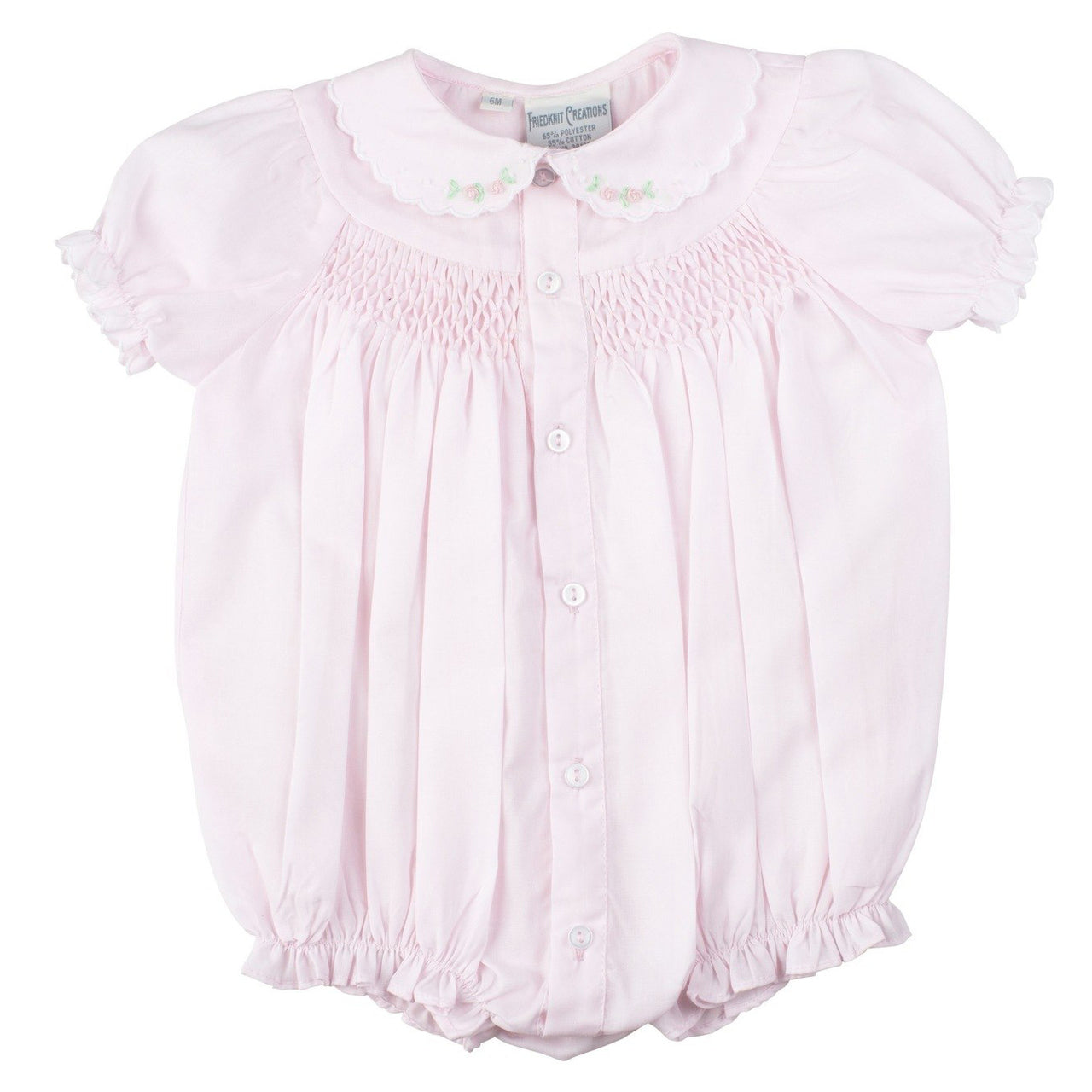 Pink/White Smocked Scallop Bubble