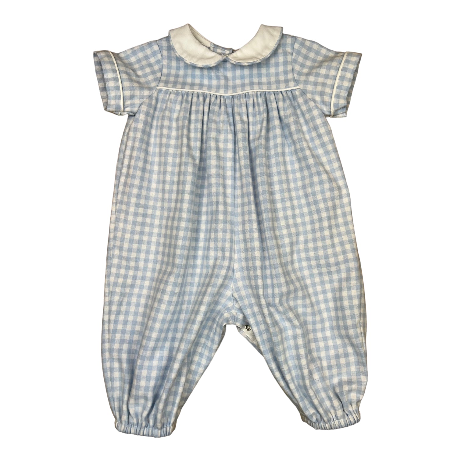 Blue Flannel Check Andrew Long Bubble (Infant)