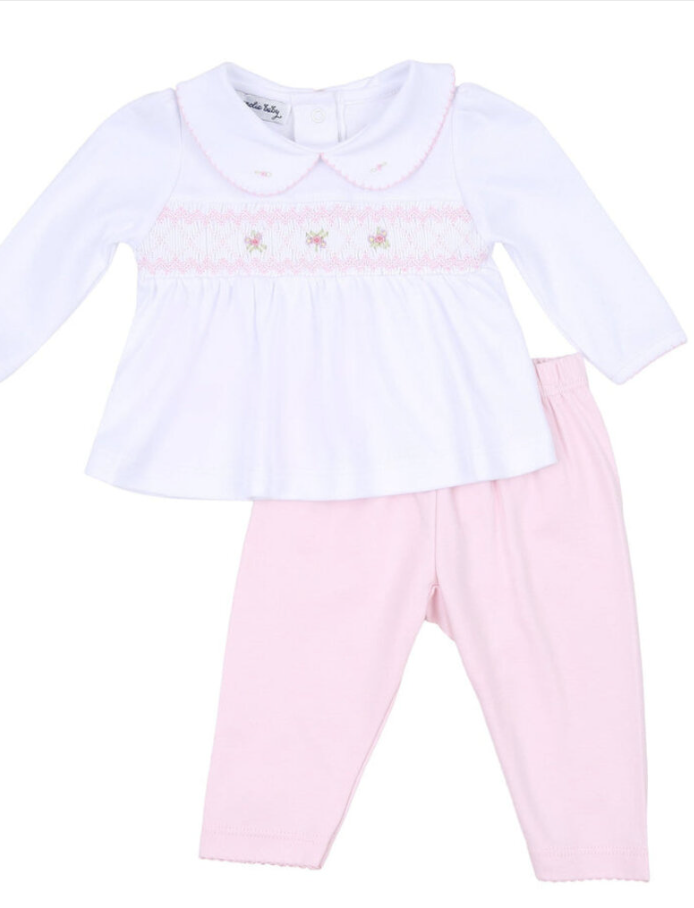 Lilly Smocked Collared Pant Set (Baby)