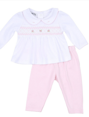 Lilly Smocked Collared Pant Set (Baby)