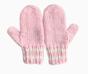 Knit Mittens-Pink & Blue