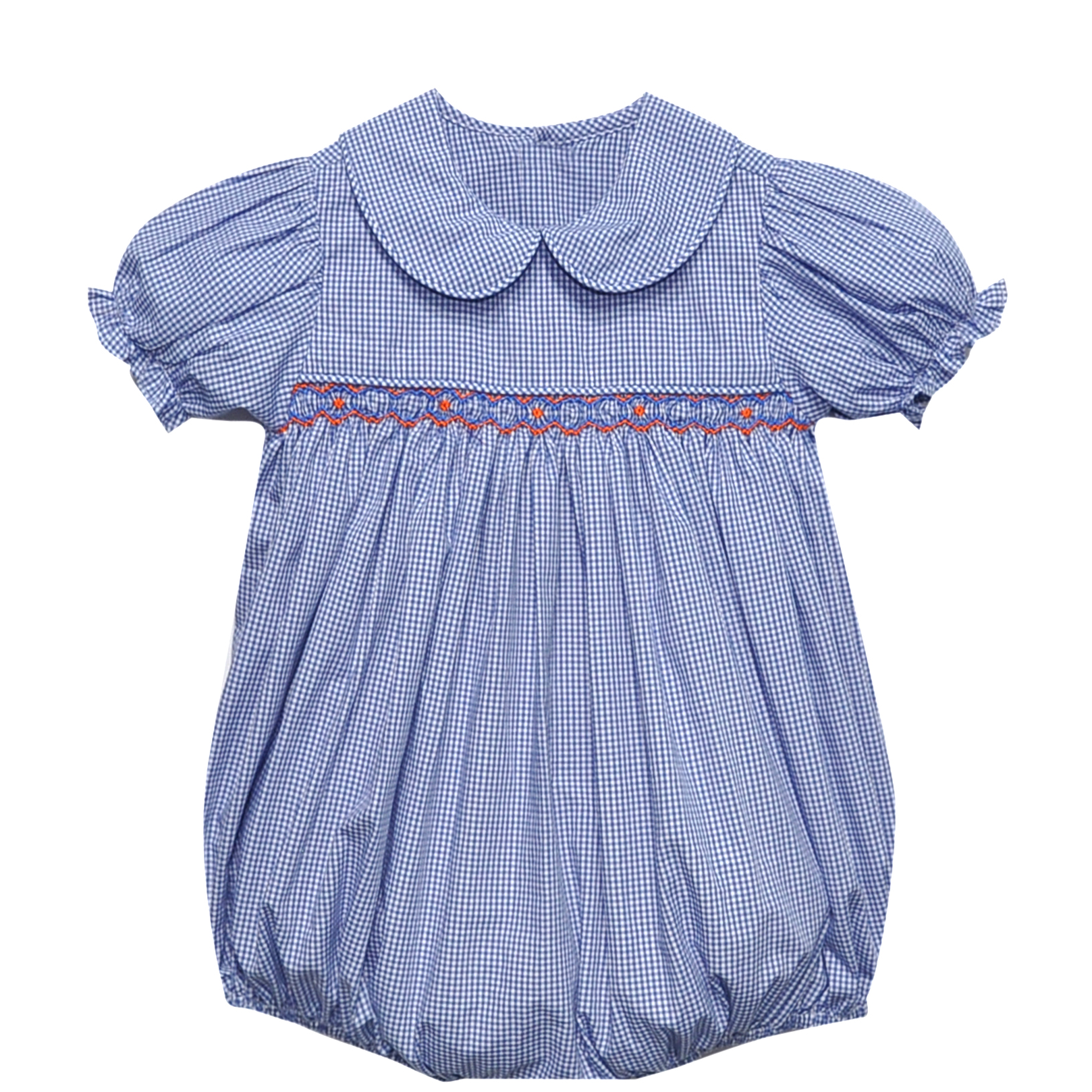 Tiger Navy/Orange Smocked Girl Bubble