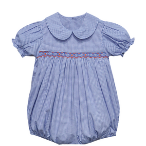 Tiger Navy/Orange Smocked Girl Bubble