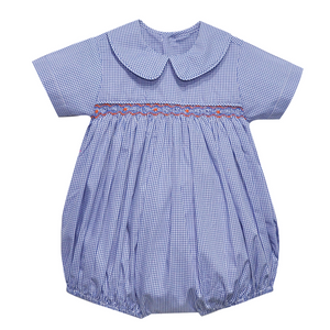 Tiger Navy/Orange Smocked Boy Bubble