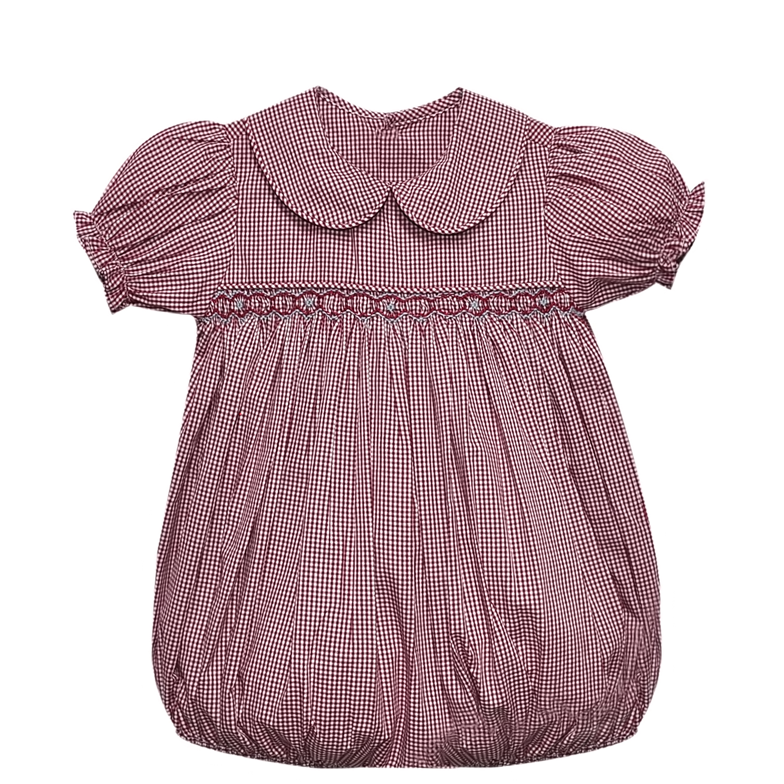 Elephant Crimson/Gray Smocked Girl Bubble