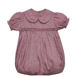 Elephant Crimson/Gray Smocked Girl Bubble