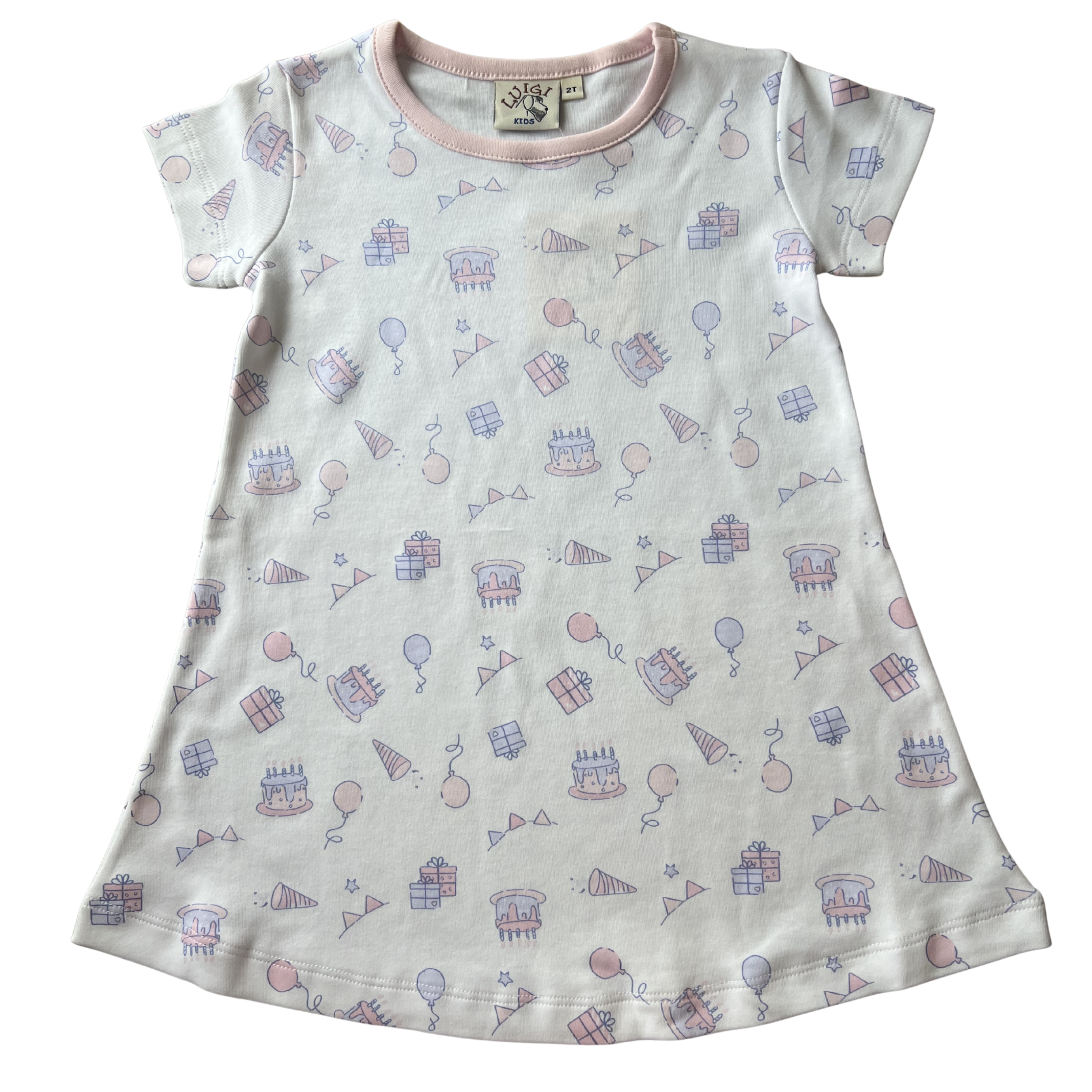 Pink Printed Birthday Dress