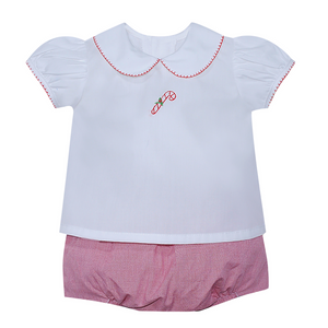 Candy Cane Bailey Girl Diaper Set