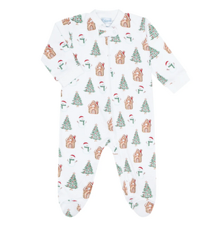 Wonderland Christmas Print Footie (Infant)