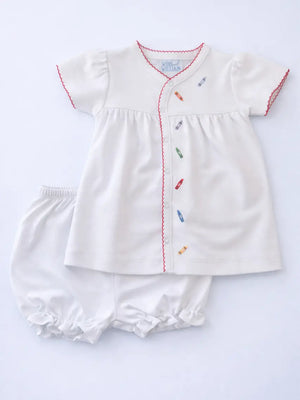 Crayons Diaper Set w/ Red Trim