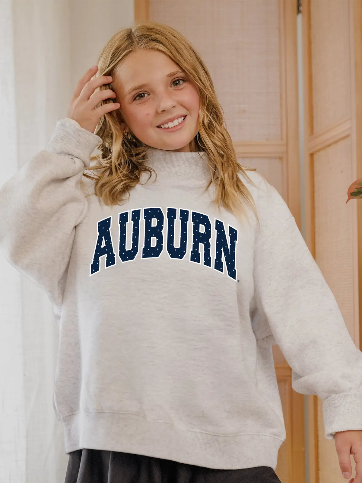 Auburn Tigers Polka Dot Mock Neck Sweatshirt