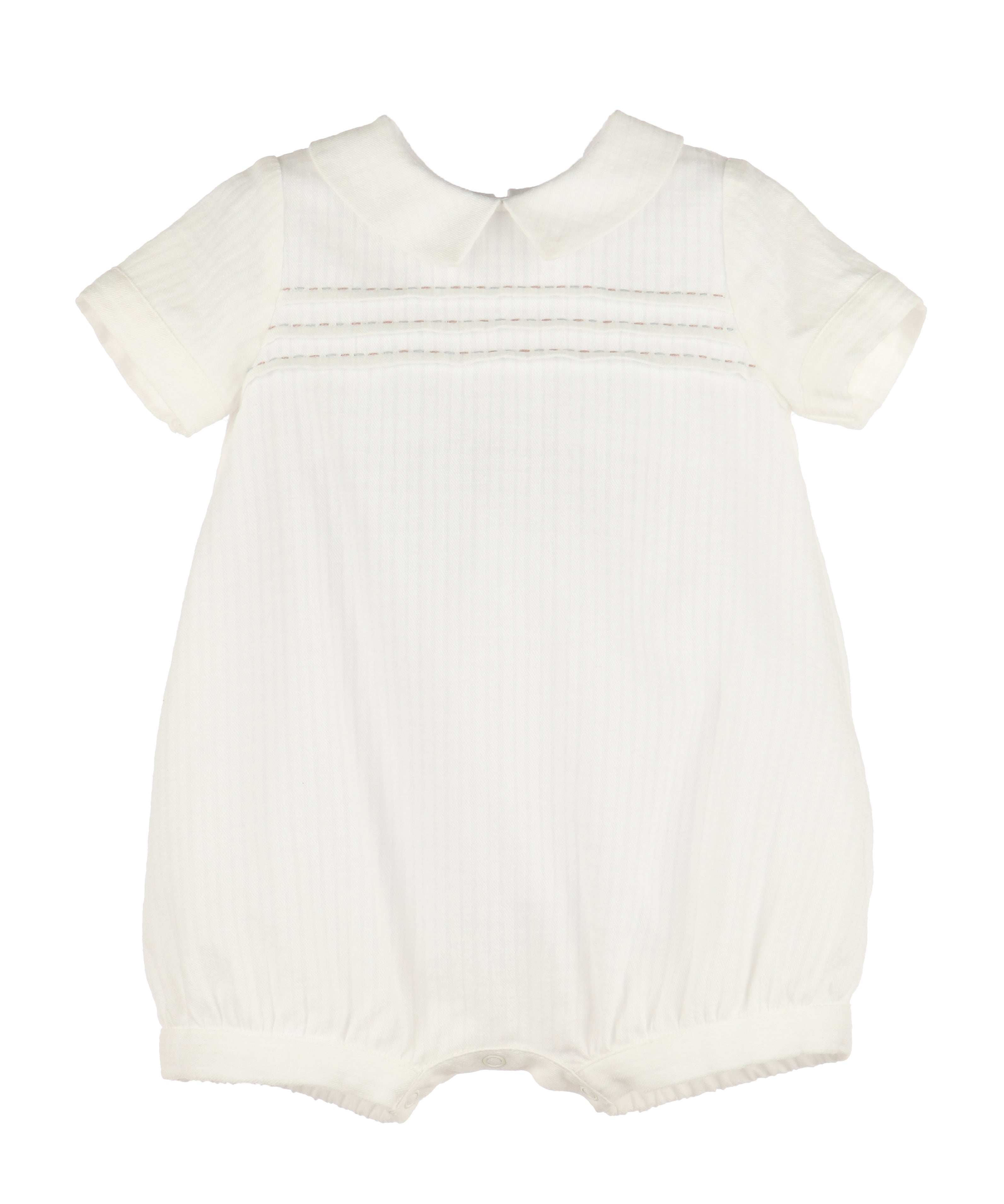 Tiny Pleated Ivory Boy Bubble (Toddler)