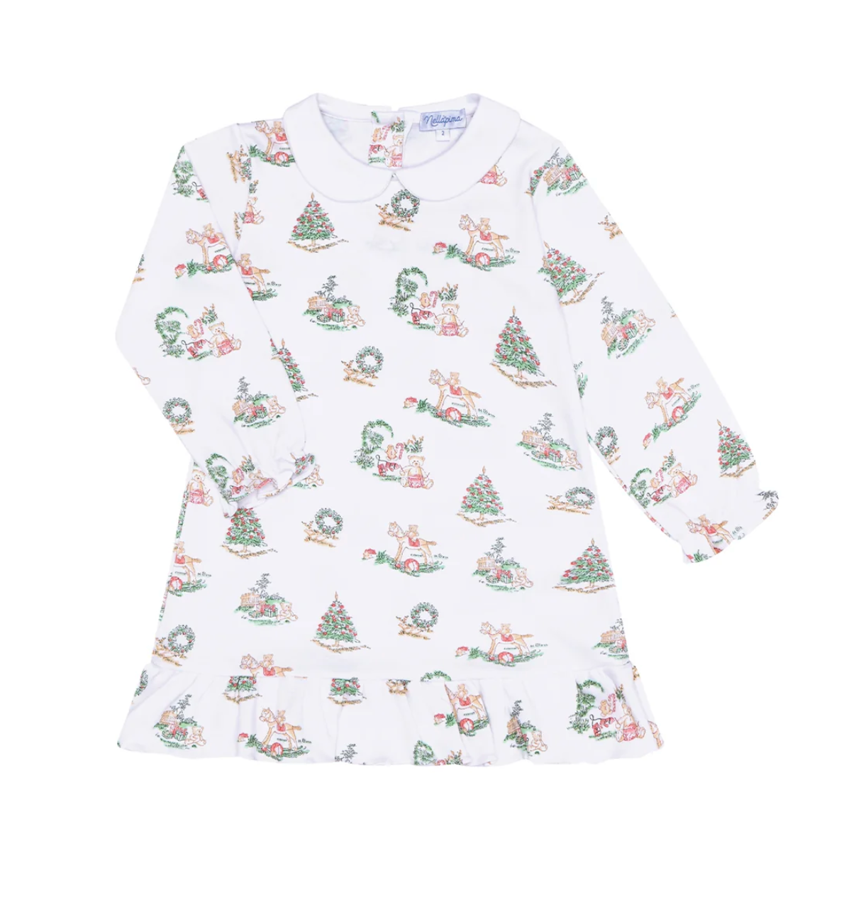 Christmas Toile Long Sleeve Dress (Kid)