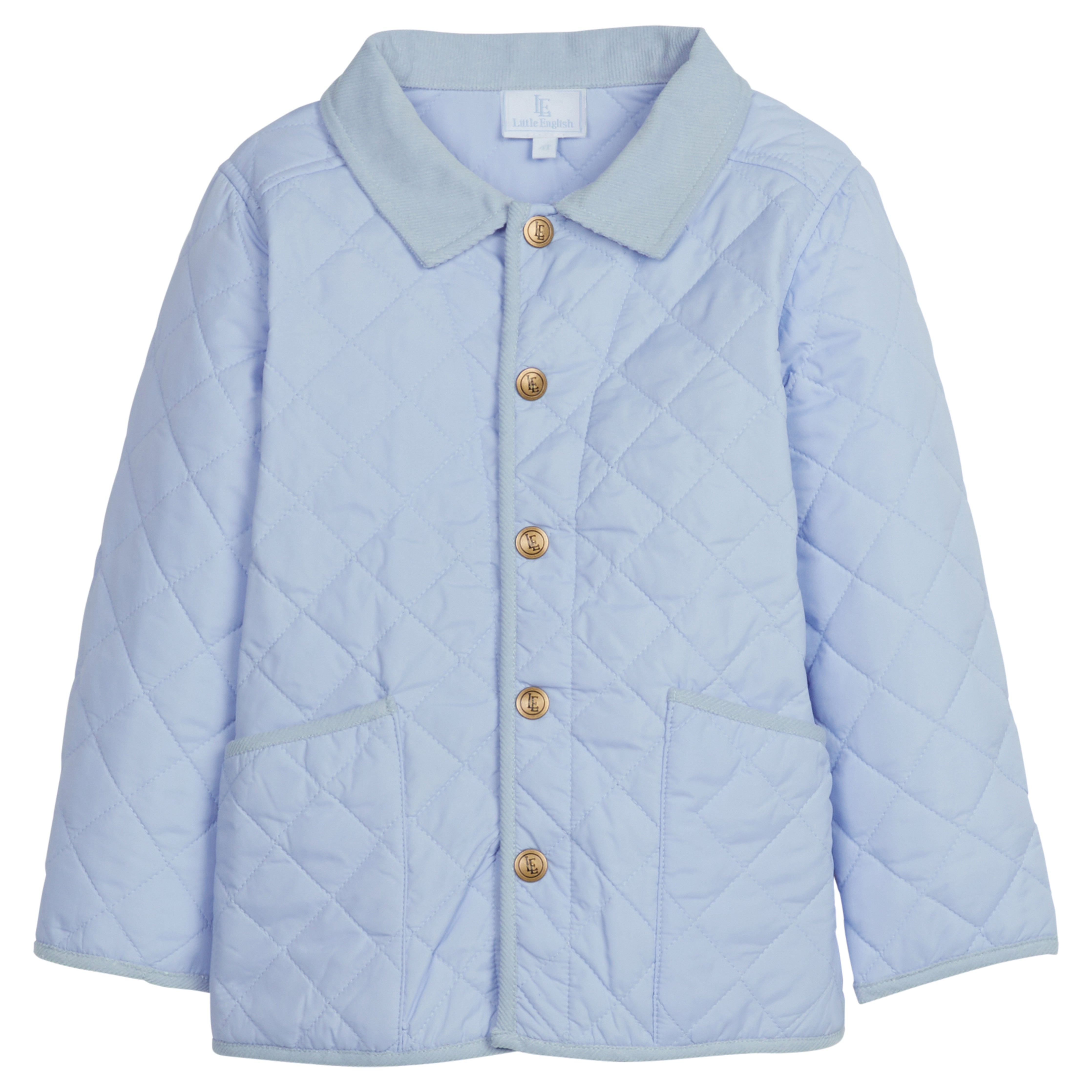 Classic Quilted Jacket-Olive & Light Blue (Kid)