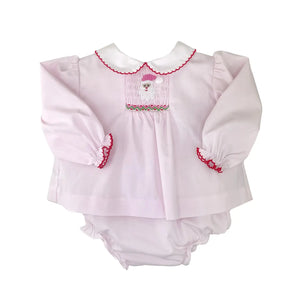 Pink Santa Diaper Set