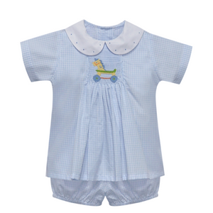 Blue Shay Vintage Horse Apron Short Set