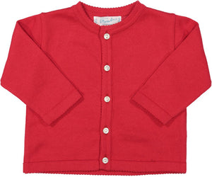 Red Classic Knit Cardigan