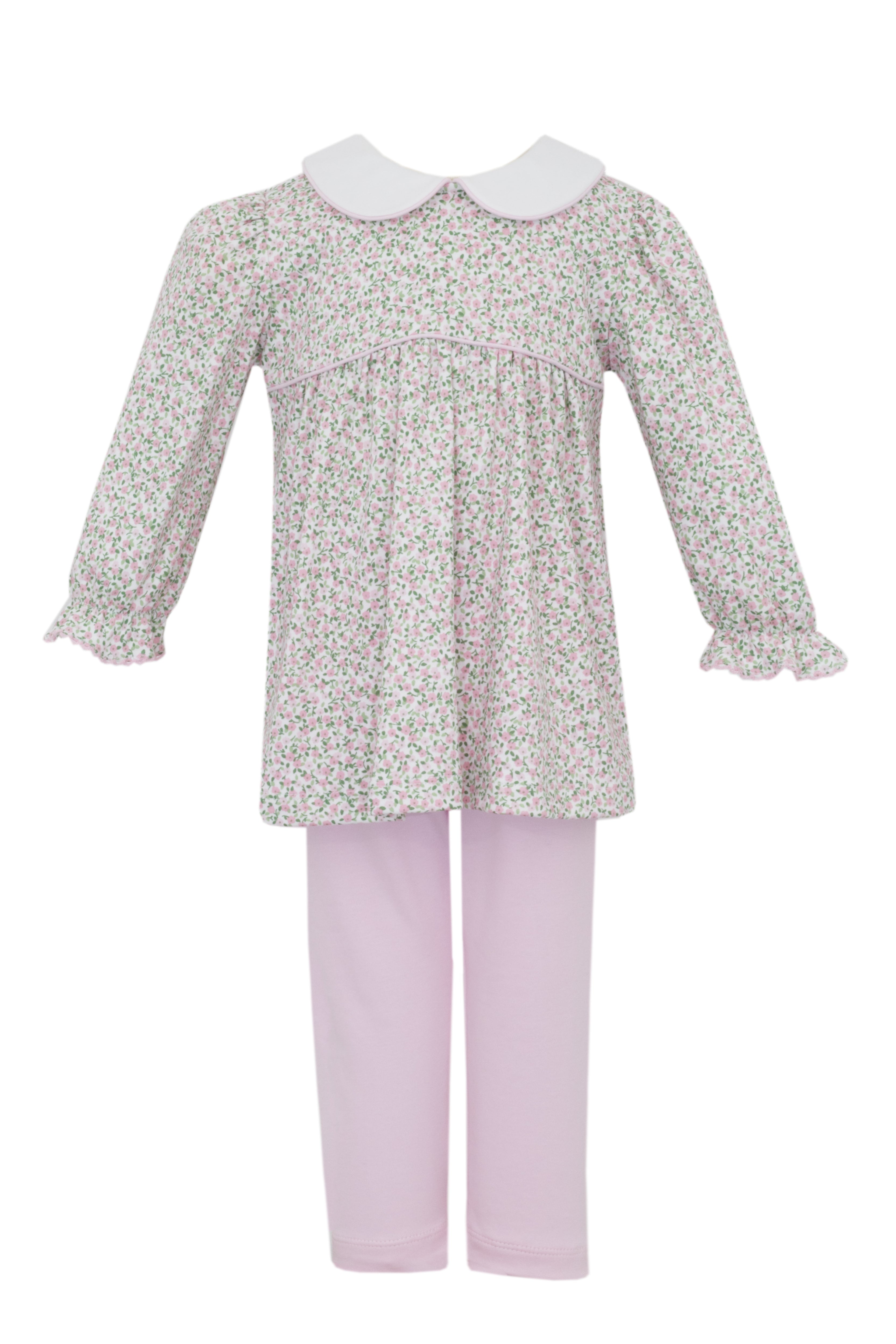 Carol Pink Knit Liberty Floral Tunic Set