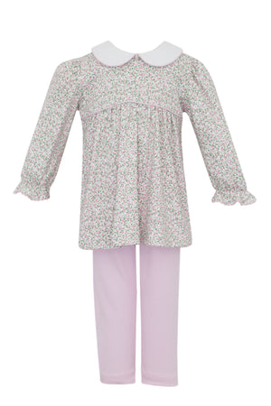 Carol Pink Knit Liberty Floral Tunic Set