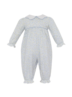 Tiny Blue Floral LS Caroline Romper