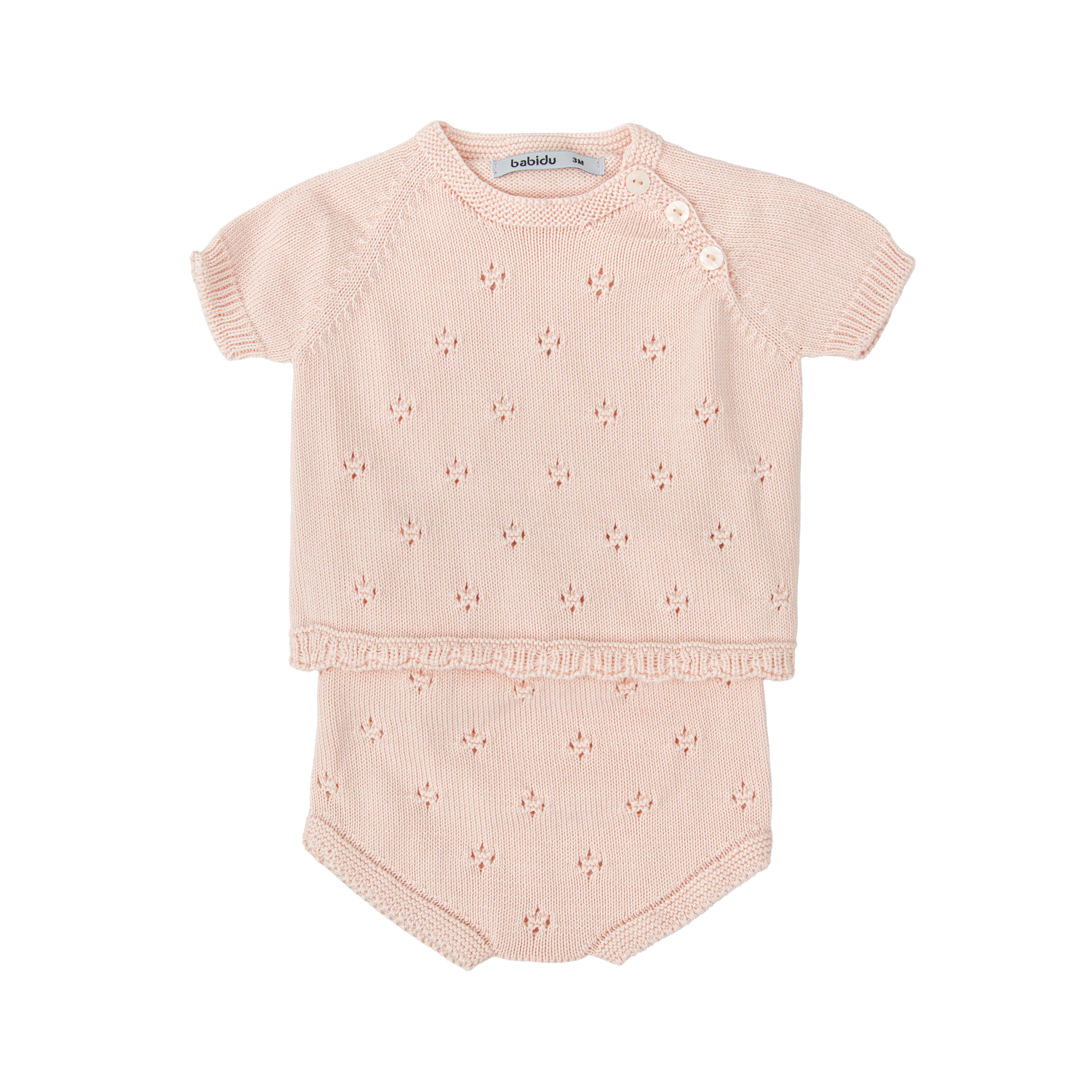 Pink Knit Diaper Set
