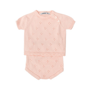 Pink Knit Diaper Set