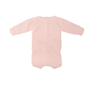 Pink LS Knitted Baby Set
