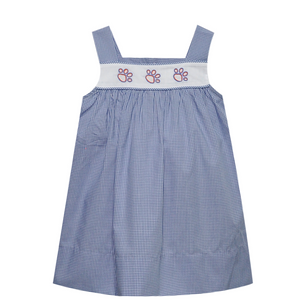 Tiger Paw Prints Navy/Orange Dress