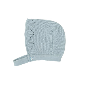 Blue Swiss Dot Collar Romper w/ Hat