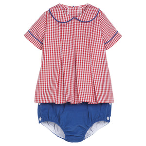 Carson Diaper Set-Red Gingham (Baby)