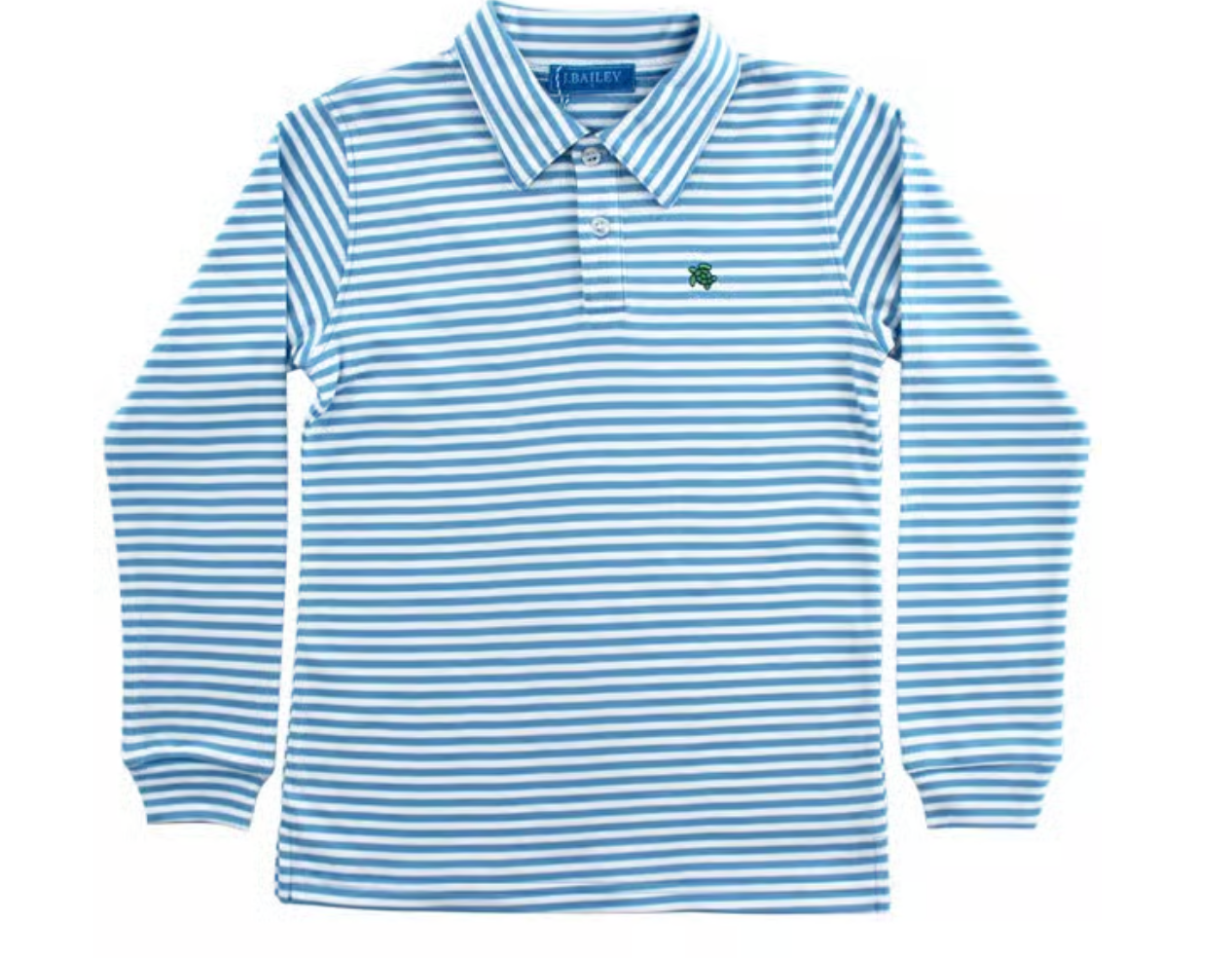 Long Sleeve Blue/White Striped Polo