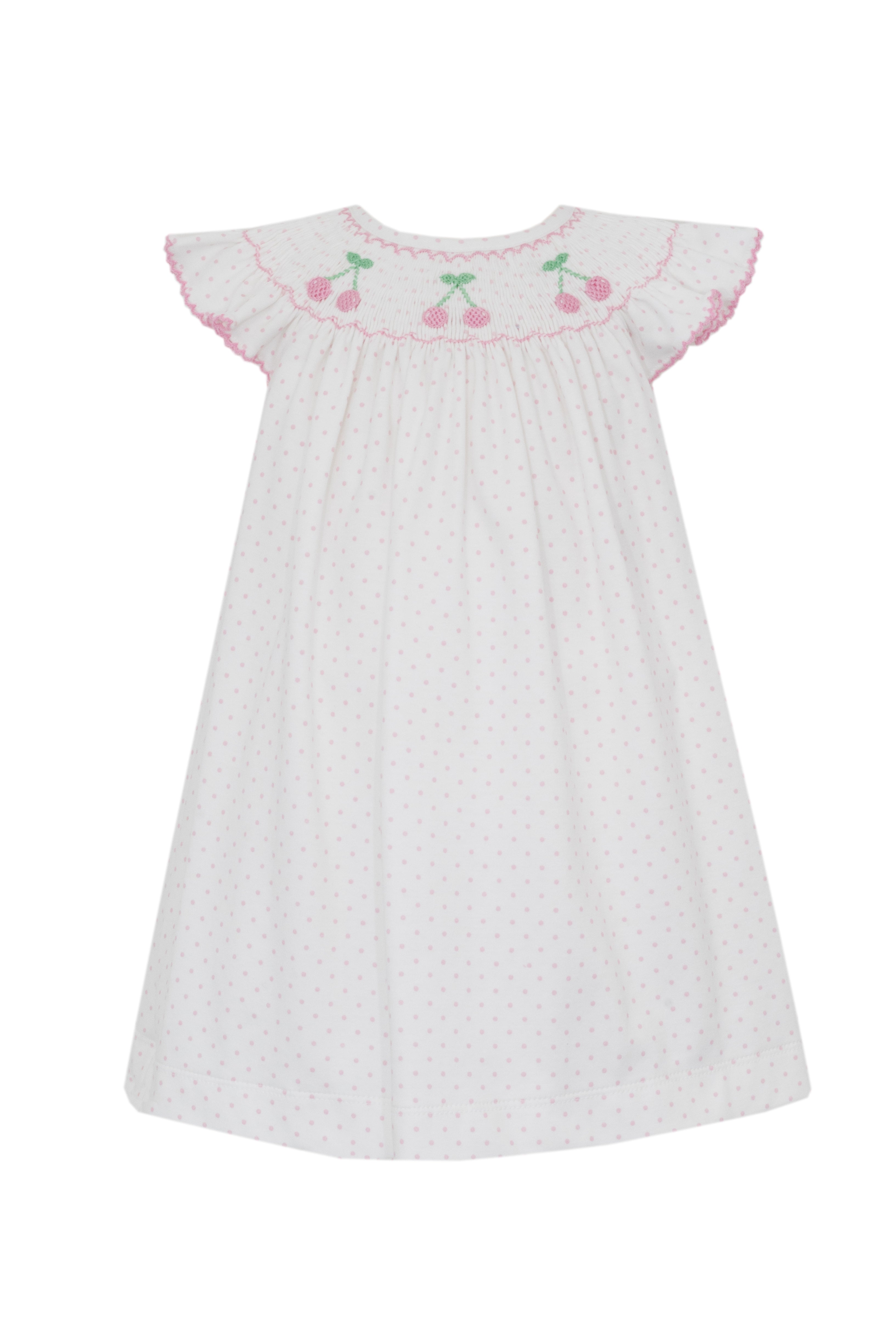 Pink & White Dot Cherry Angel Sleeve Bishop