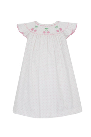 Pink & White Dot Cherry Angel Sleeve Bishop