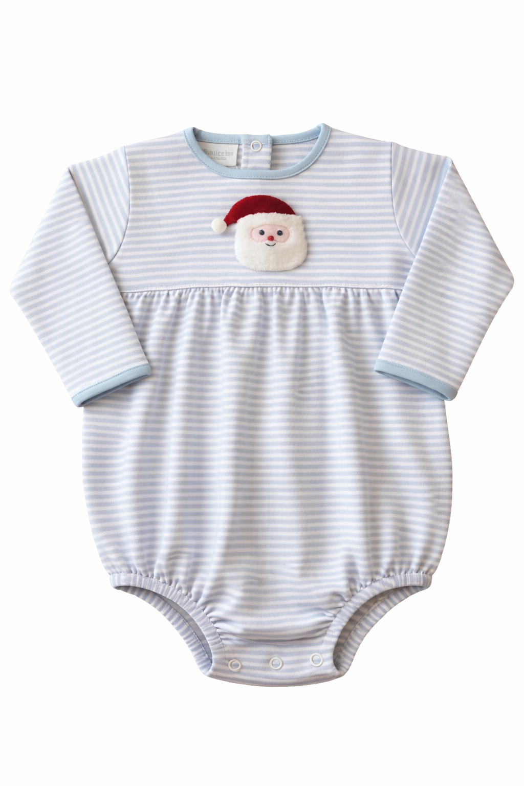 Light Blue Stripe Sherpa Santa LS Boys Bubble