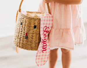 Gingham Easter Basket-Blue & Pink