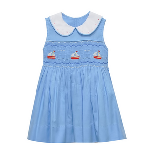 Smocked At Sea Blue Juliette Dress