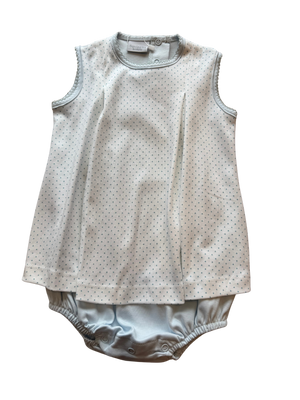 Blue Dot Dressy Romper (Infant)