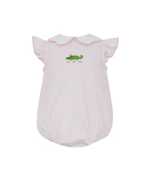 Pink Knit Gingham Alligator Bubble