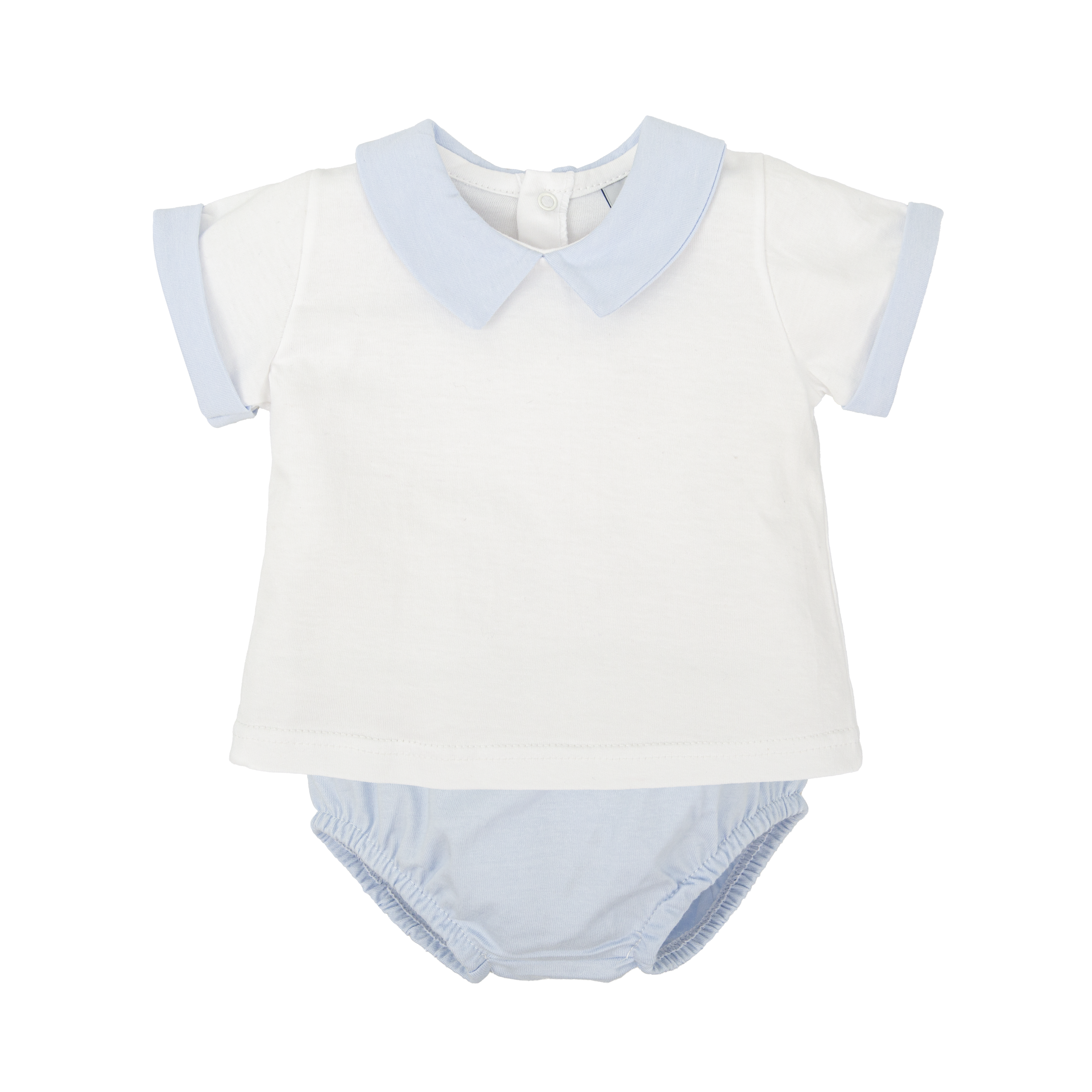 White & Blue Diaper Set