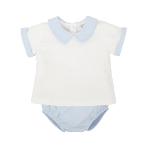 White & Blue Diaper Set