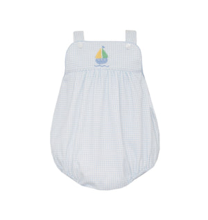Boy Lt Blue Gingham Sailboats Strap Bubble