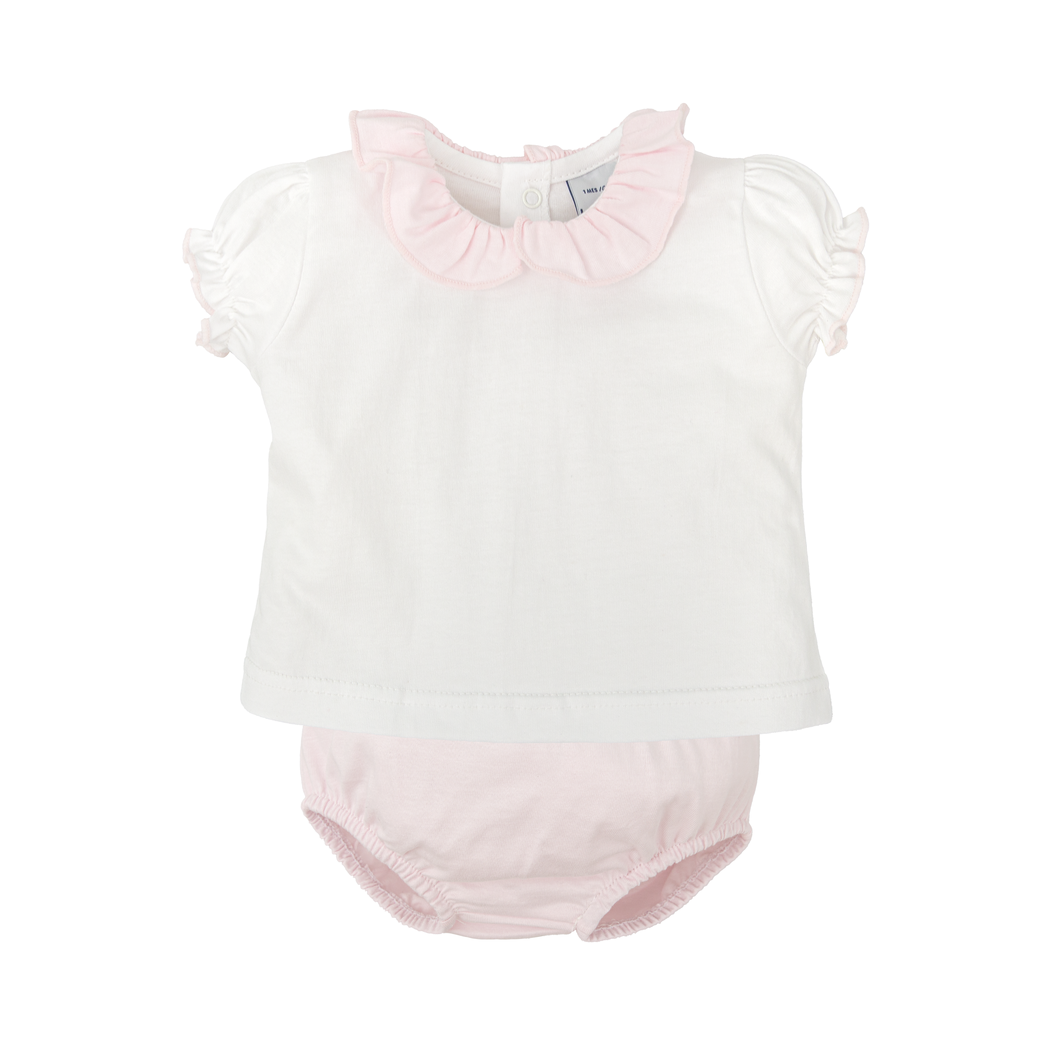 White w/ Pink Diaper Set