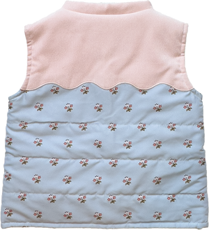 Scallop Vest-Belleville Stripe & Petite Posy (Toddler)