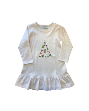 Pink Holiday Charms Dress w/ Ruffle Hem