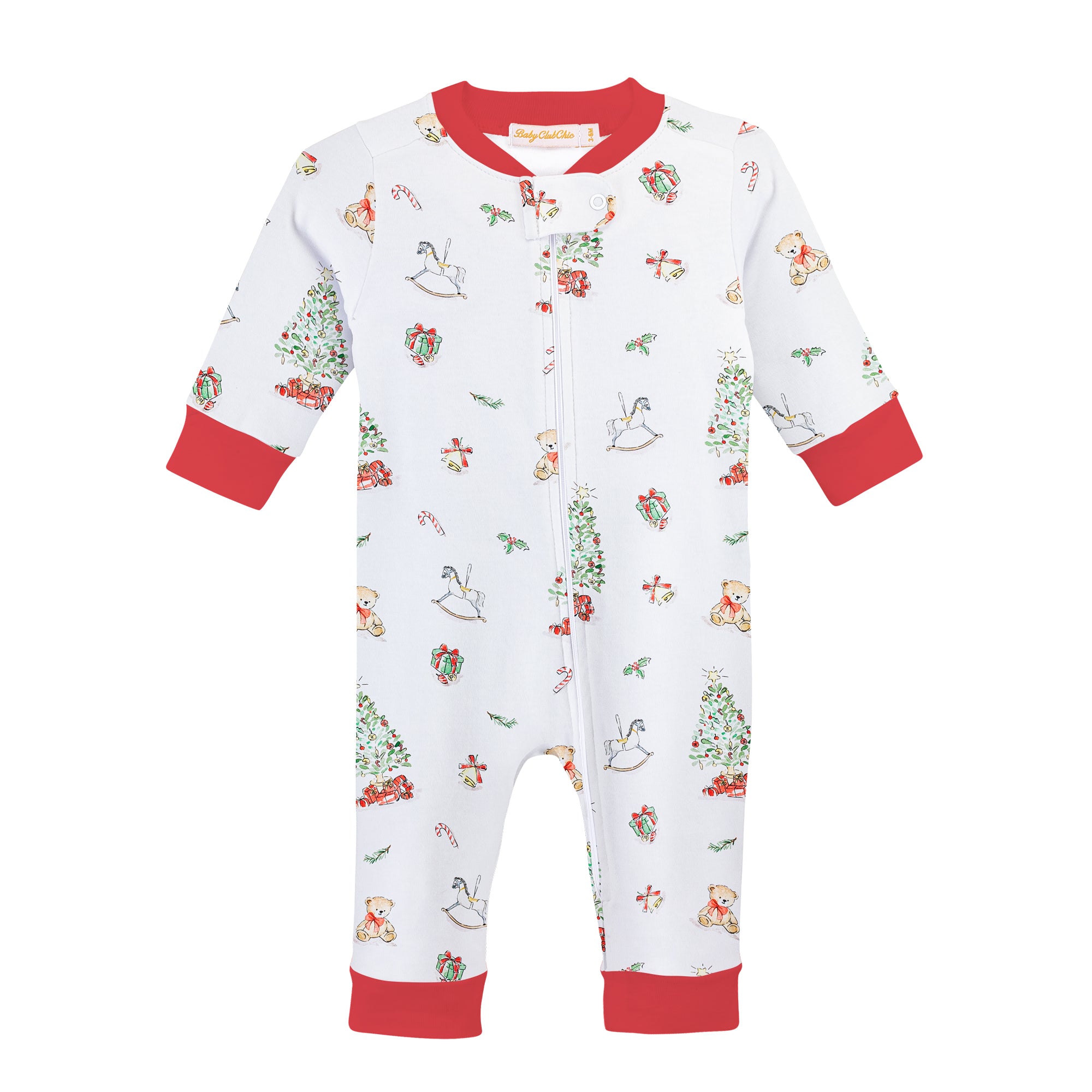 Christmas Tree Printed Zipper Coverall (Infant)